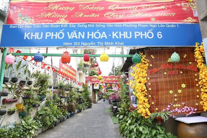 Tại đây, người dân đang tất bật sửa soạn lại cho "đường hoa mini".