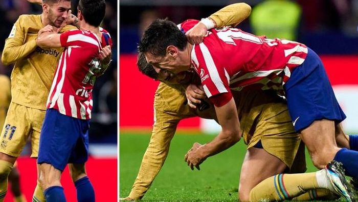 Pha "đấu vật" giữa Ferran Torres và Stefan Savic