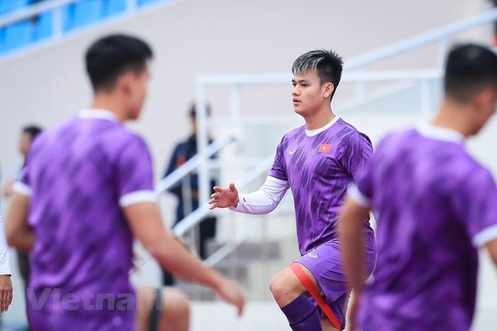 Tuy nhiên, ngoài huấn luyện viên trưởng, đội tuyển Việt Nam không cho thấy tâm lý nặng nề trước trận chung kết. (Ảnh: PV/Vietnam+)