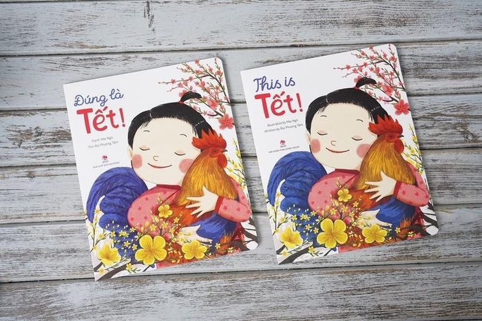  Đúng là Tết có 2 bản tiếng Việt và tiếng Anh. Ảnh: Nhà xuất bản Kim Đồng. 