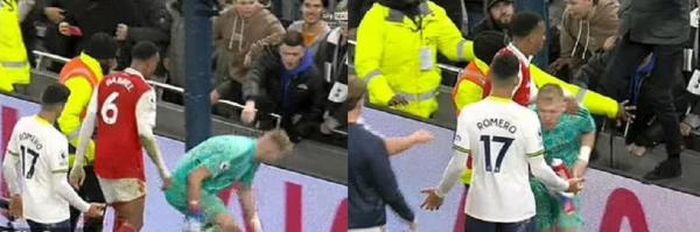 Thủ thành Arsenal bị một CĐV tấn công khi đang quay lại lấy chai nước uống.