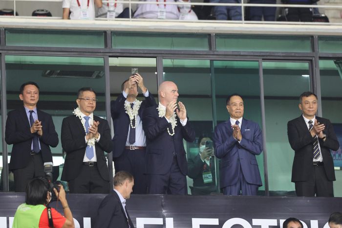 Chủ tịch FIFA Gianni Infantino có mặt dự khán trận đấu