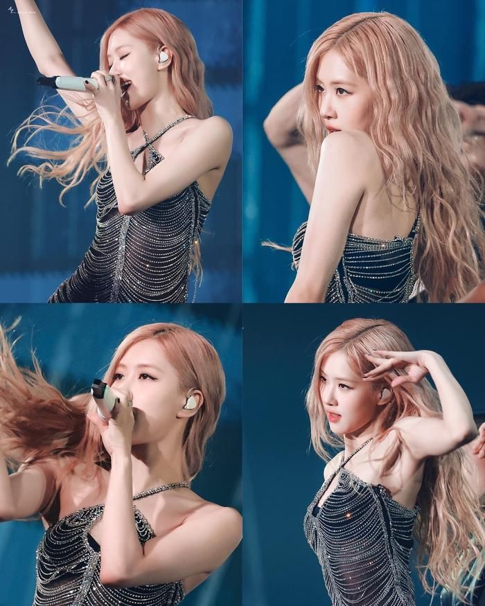 Rosé với mái tóc vàng trong concert mới đây quả thực khiến dân tình không thể ngồi yên. Mái tóc vàng vốn đã nổi bật, nay được uốn xoăn lơi lại càng bồng bềnh mềm mại, ai nhìn cũng mê