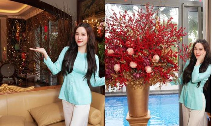  Bảo Thy khoe biệt thự trang hoàng ngày đầu năm mới.