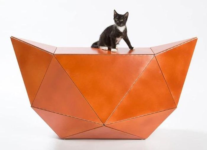 Ngôi nhà dành cho mèo giống như mảnh giấy gấp Origami.