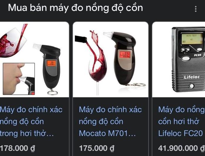 Máy đo nồng độ cồn được rao bán trên mạng