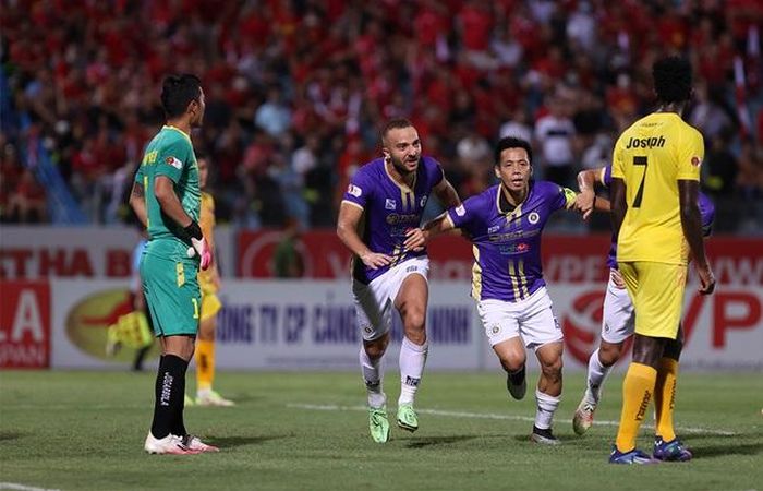 Hà Nội FC từng thắng Hải Phòng ở V-League 2022 trên sân Hàng Đẫy. Ảnh: VPF