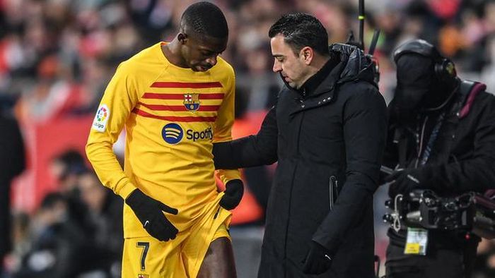 Dembele có thể vắng mặt trận đấu với Man United vì chấn thương