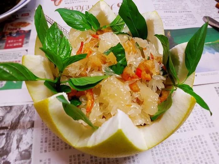 Món gỏi bưởi ăn ngon cần khô, không bị chảy nước, bưởi vẫn còn nguyên tép. Ảnh internet.