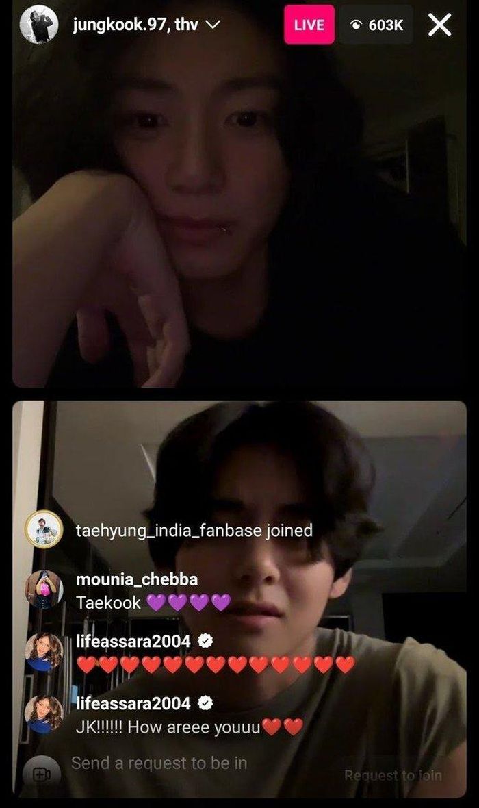 Jungkook và V (BTS) phát trực tiếp trên Instagram