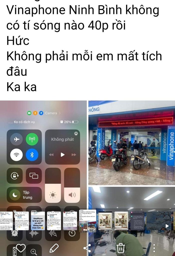 Người dùng ở Ninh Bình chia sẻ về tình trạng mất sóng của Vinaphone