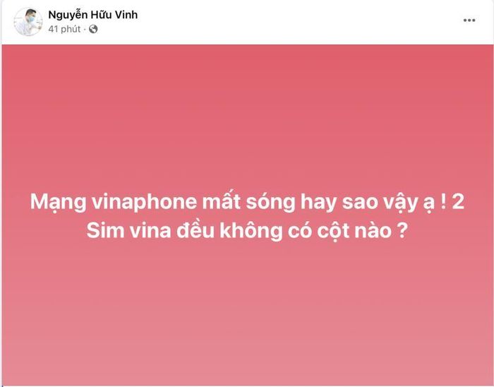 Nhiều khách hàng phản ánh tình trạng mất sóng Vinaphone trên mạng xã hội