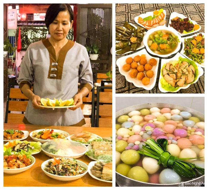 Mâm cỗ chay được nhiều người lựa chọn cúng Rằm. Ảnh: Thanh Phúc
