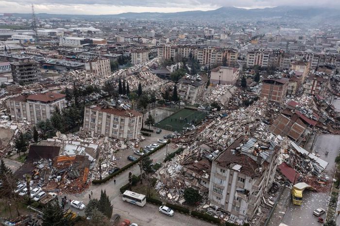 Cảnh đổ nát sau trận động đất tại tỉnh Hatay, Thổ Nhĩ Kỳ. Ảnh: Getty