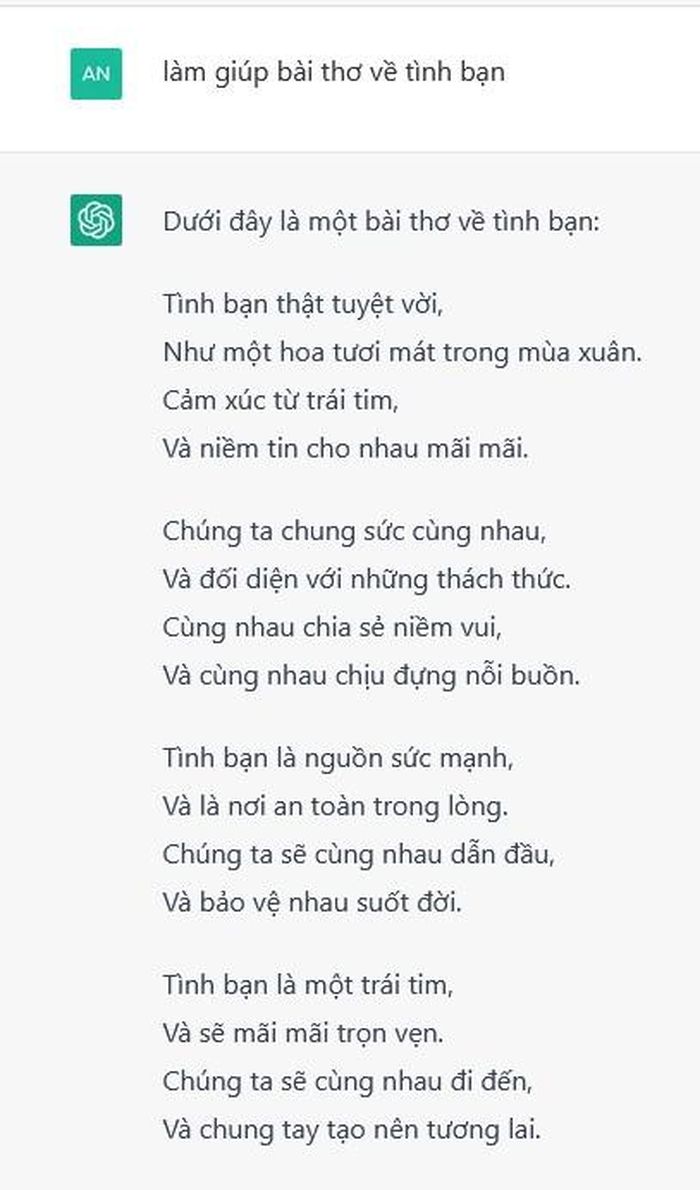 Với tính năng vượt trội của công nghệ AI, ChatGPT có thể làm thơ, viết văn, soạn nhạc