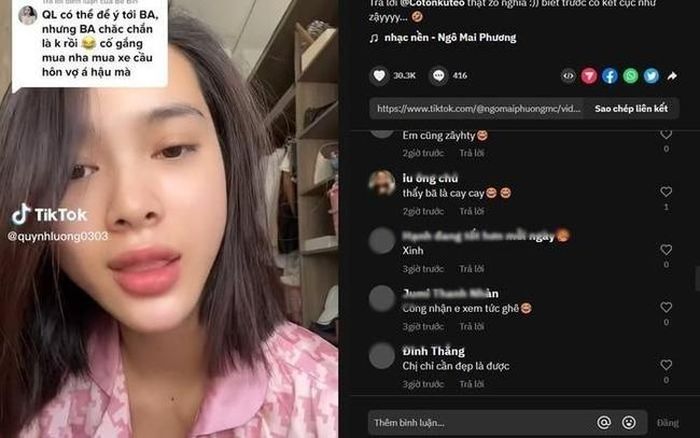 Quỳnh Lương lên trang cá nhân để làm rõ tin đồn