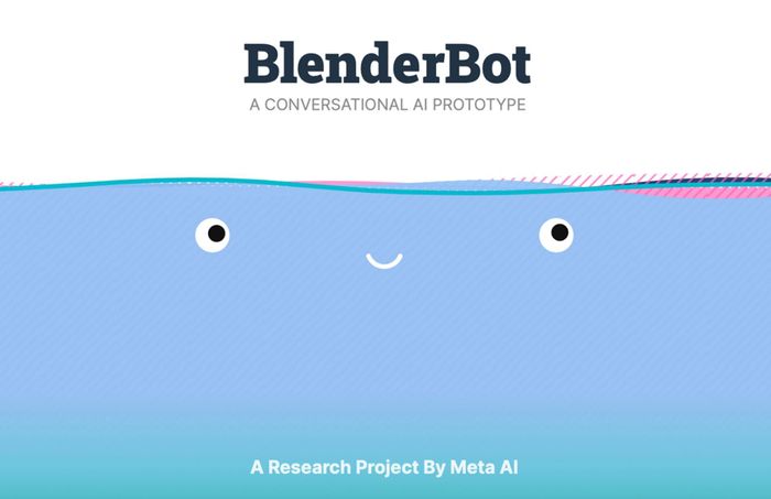  BlenderBot, chatbot nghiên cứu của Meta cũng không tạo được tiếng vang. Ảnh: blenderbot.ai. 
