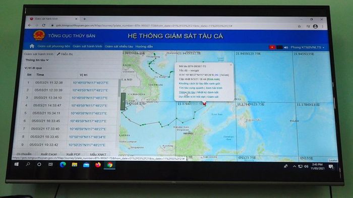 Giám sát tàu cá trên hệ thống. Ảnh: Cục Thủy sản (Bộ NN&amp;PTNT)