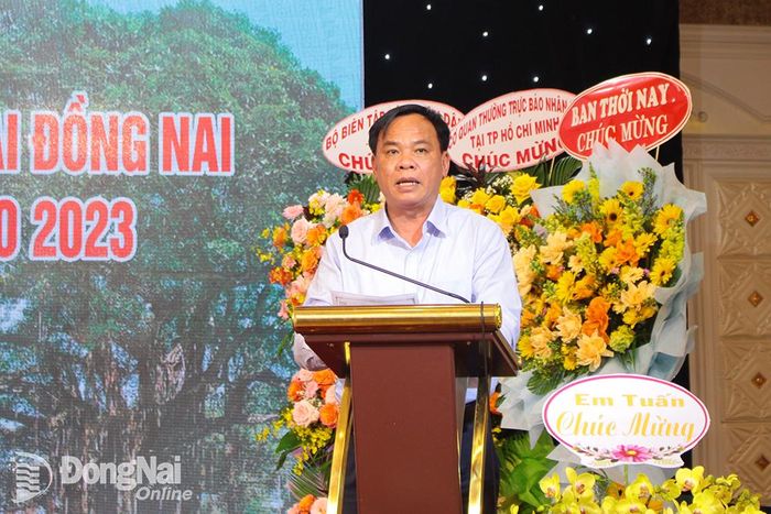 Phó chủ tịch UBND tỉnh Võ Tấn Đức phát biểu tại buổi lễ