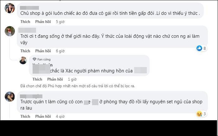 "Trời ơi tôi đang sống ở thế giới nào đây, ý thức của loài động vật nào chứ con người ai làm vậy", "Thiếu gì chỗ đi nhờ vệ sinh mà phải lảm ra hành động như thế", "Một cô gái xinh đẹp như thế mà có hành động thật khó hiểu",...là những bình luận của cư dân mạng.