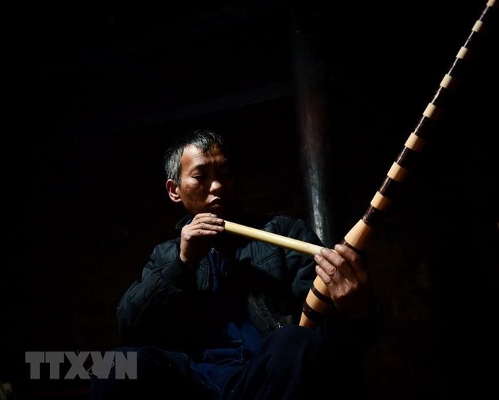  Gỗ được chọn làm bầu khèn có thớ gỗ thẳng, không cong vênh. (Ảnh: Nam Thái/TTXVN)