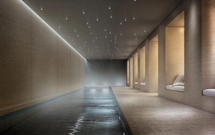  443 Greenwich còn sở hữu một hồ bơi dài gần 23 m, có trần nhà bằng kính có thể ngắm bầu trời đêm. Ảnh: 443 Greenwich. 