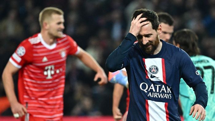 Messi trong trận thua Bayern