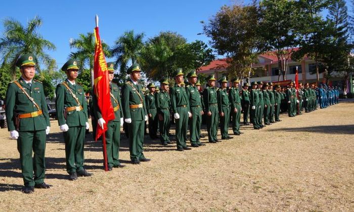 Cán bộ, chiến sĩ BĐBP Kon Tum tham gia Lễ ra quân huấn luyện năm 2023. Ảnh: Văn Lý