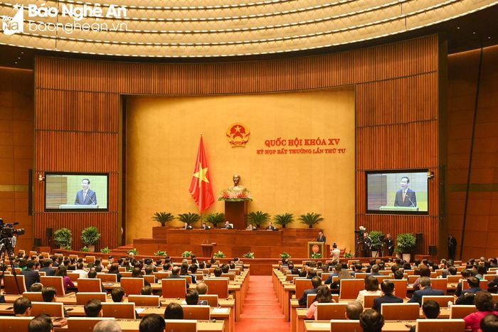 Toàn cảnh Kỳ họp bất thường lần thứ 4, Quốc hội khóa XV. Ảnh: Quang Khánh
