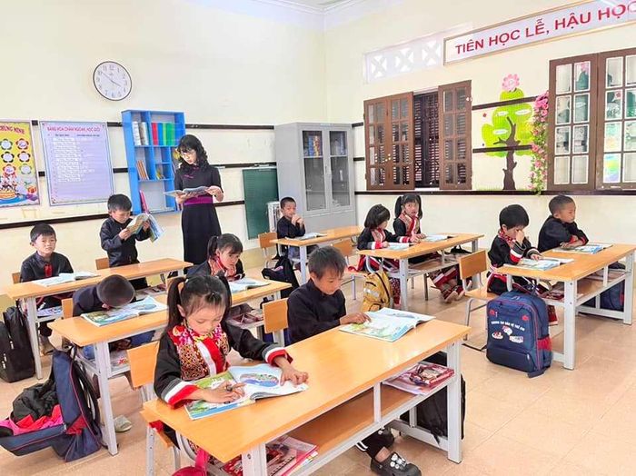 Một lớp học ở Bình Liêu. 