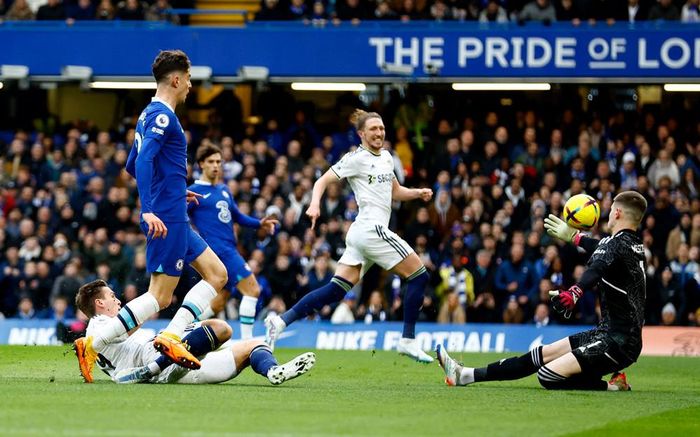 Havertz không đánh bại được Meslier trong pha đối mặt