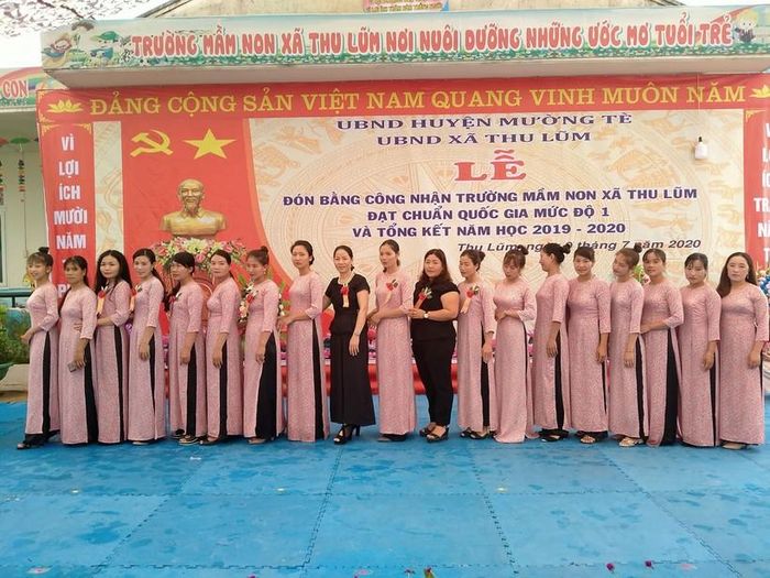 Trường Mầm non xã Thu Lũm có 12 giáo viên là người dân tộc thiểu số.