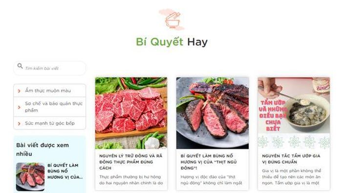 Các bí quyết hữu ích về dinh dưỡng và ẩm thực tại Sổ tay của mẹ.
