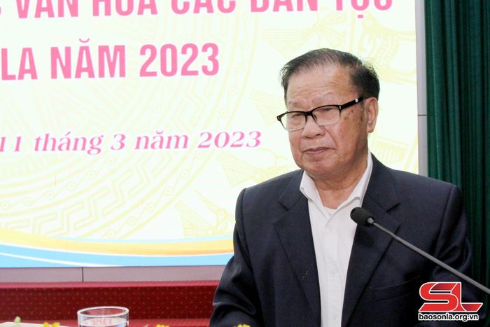 Nghệ nhân nhân dân ưu tú Cà Long phát biểu tại hội thảo.