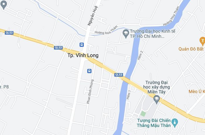Quốc lộ 53, đoạn qua TP Vĩnh Long. Ảnh: Google Maps.