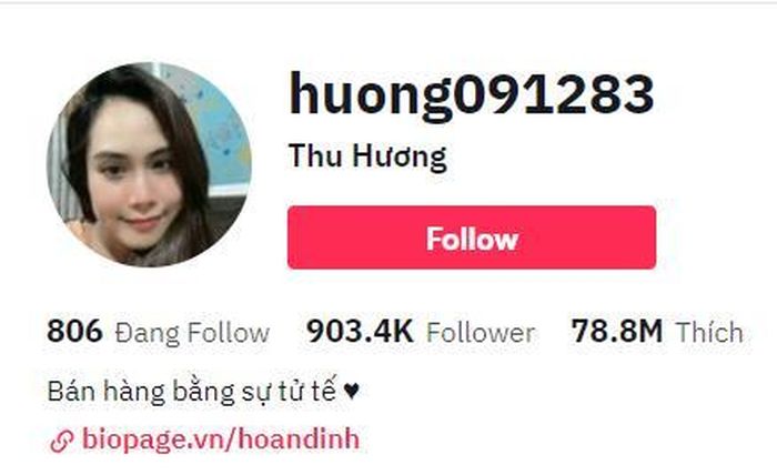 Thu Hương sở hữu tài khoản tik tok với hơn 90.000 lượt theo dõi