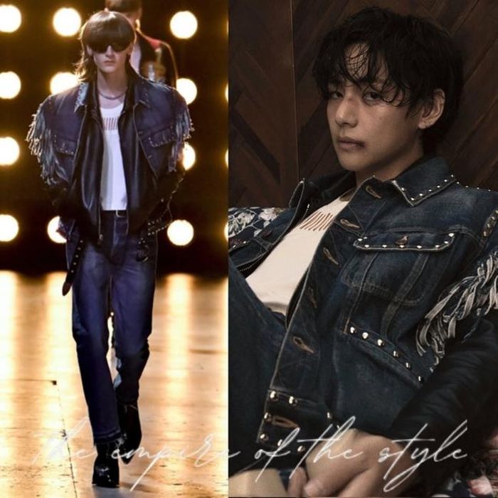 V (BTS) mặc đồ của Celine