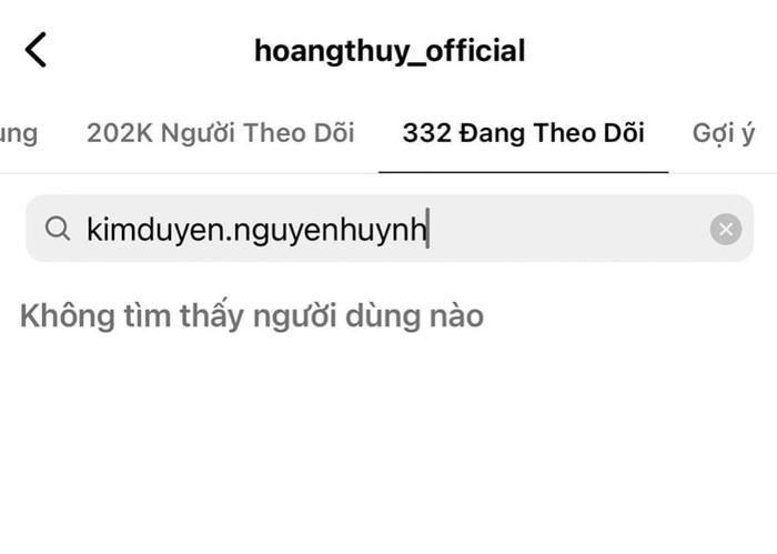 Netizen phát hiện Hoàng Thùy hủy theo dõi Kim Duyên