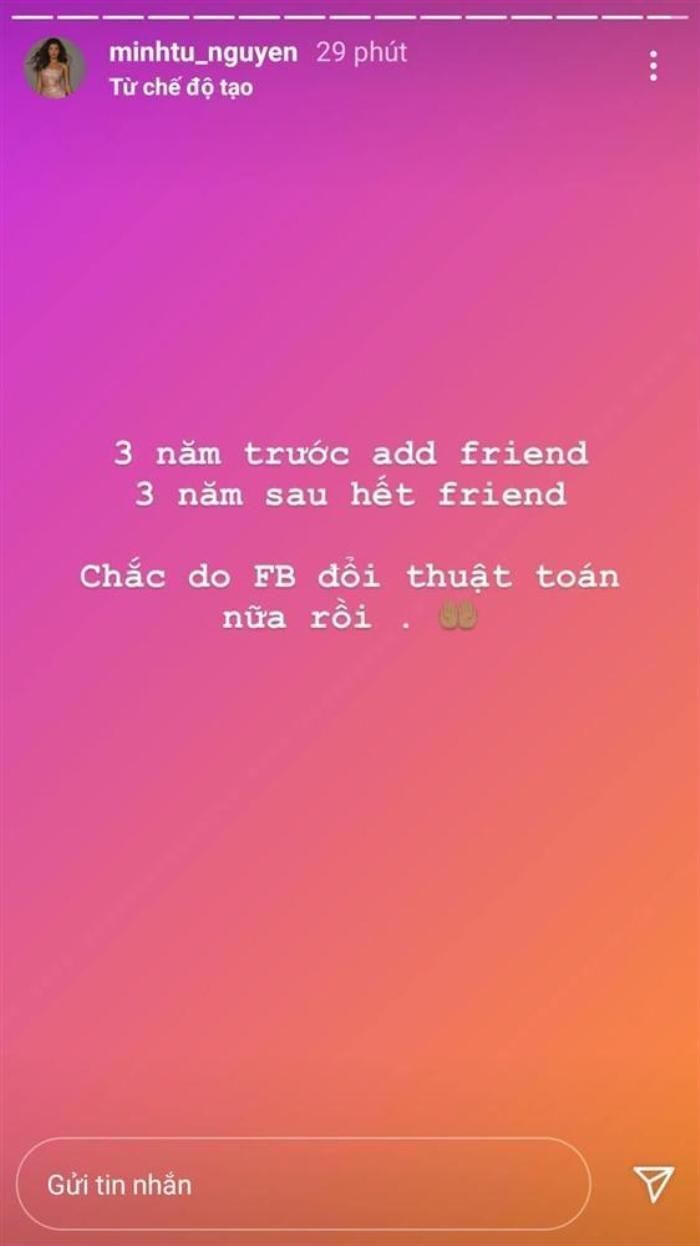 Minh Tú từng bị nghi ngầm nhắc về Hoàng Thùy vì không còn là bạn bè ở trên Facebook