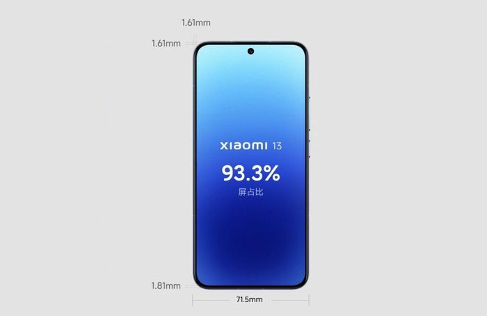  Kích thước viền màn hình trên Xiaomi 13. Ảnh: Xiaomi. 