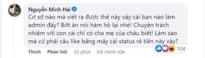 Bạn trai cũ của Hòa Minzy tức giận phủ nhận tin đồn dưới một bài đăng trên MXH.