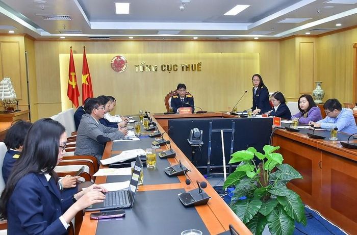 Vụ trưởng Vụ Quản lý thuế doanh nghiệp nhỏ và vừa và hộ kinh doanh, cá nhân Nguyễn Thị Lan Anh phát biểu tại hội nghị. Ảnh: Trung Kiên