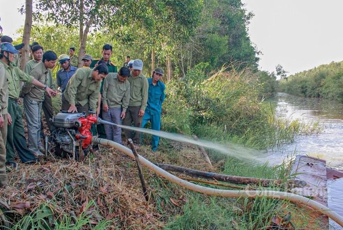 Trong những ngày này, tất cả các tổ máy bơm nước đều được tăng cường đến các khu vực trọng điểm