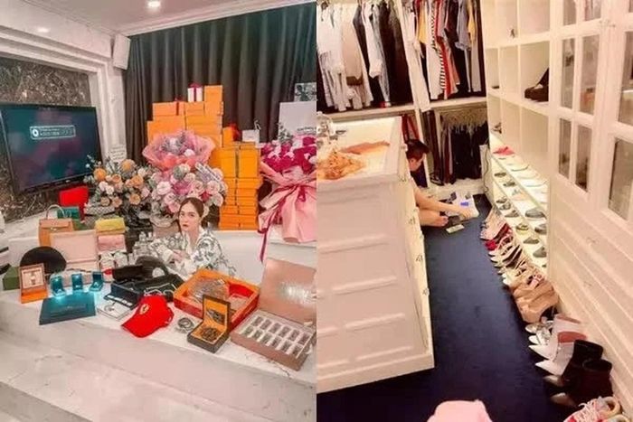 Những món đồ hàng hiệu “chất đầy” trong nhà vợ chồng Đoàn Di Băng khiến dân tình "lác mắt". Ảnh: FBNV