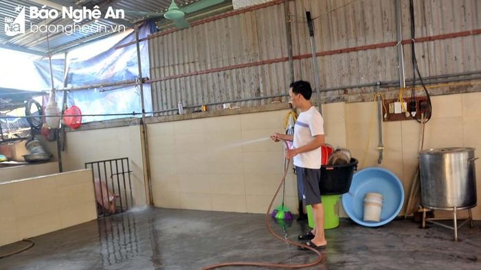 Cơ sở giết mổ nhỏ lẻ tại xã Nghi Phú. Ảnh: Phú Hương