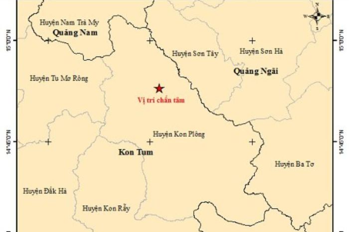 Vị trí động đất sáng nay ngày 5/4