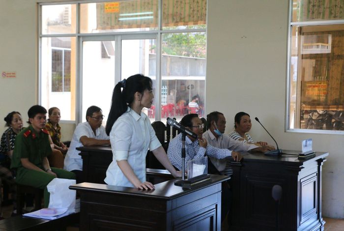 Bị cáo Oanh tại phiên tòa sơ thẩm.