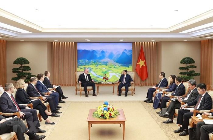 Quang cảnh buổi tiếp. (Ảnh: Dương Giang/TTXVN)