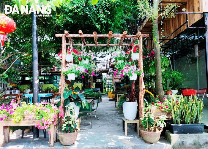 Không gian sân vườn nhiều cây xanh tại Lakebus. Ảnh: H.L