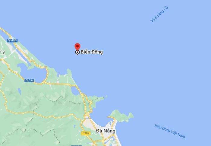  Khu vực nhận chìm chất nạo vét ngoài khơi biển Thừa Thiên - Huế. Ảnh: Google Maps. 